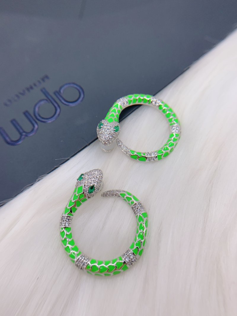 APM Monaco Neon Green Serpent Circle Earrings view