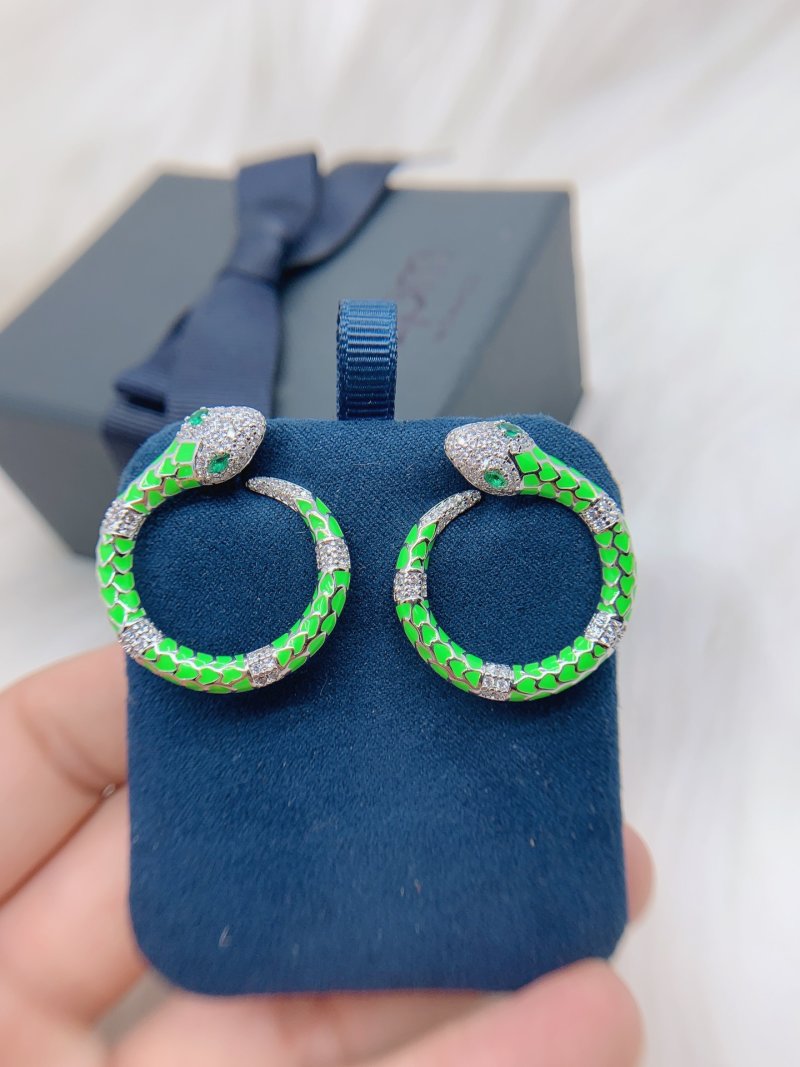 APM Monaco Neon Green Serpent Circle Earrings view
