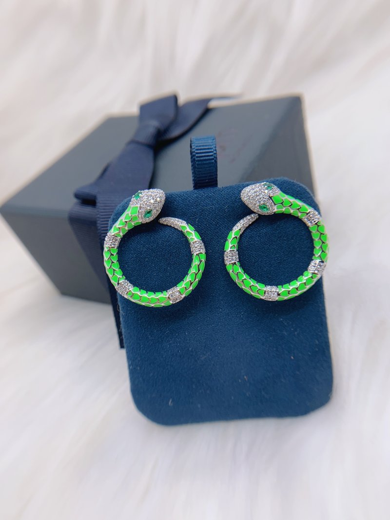 APM Monaco Neon Green Serpent Circle Earrings view