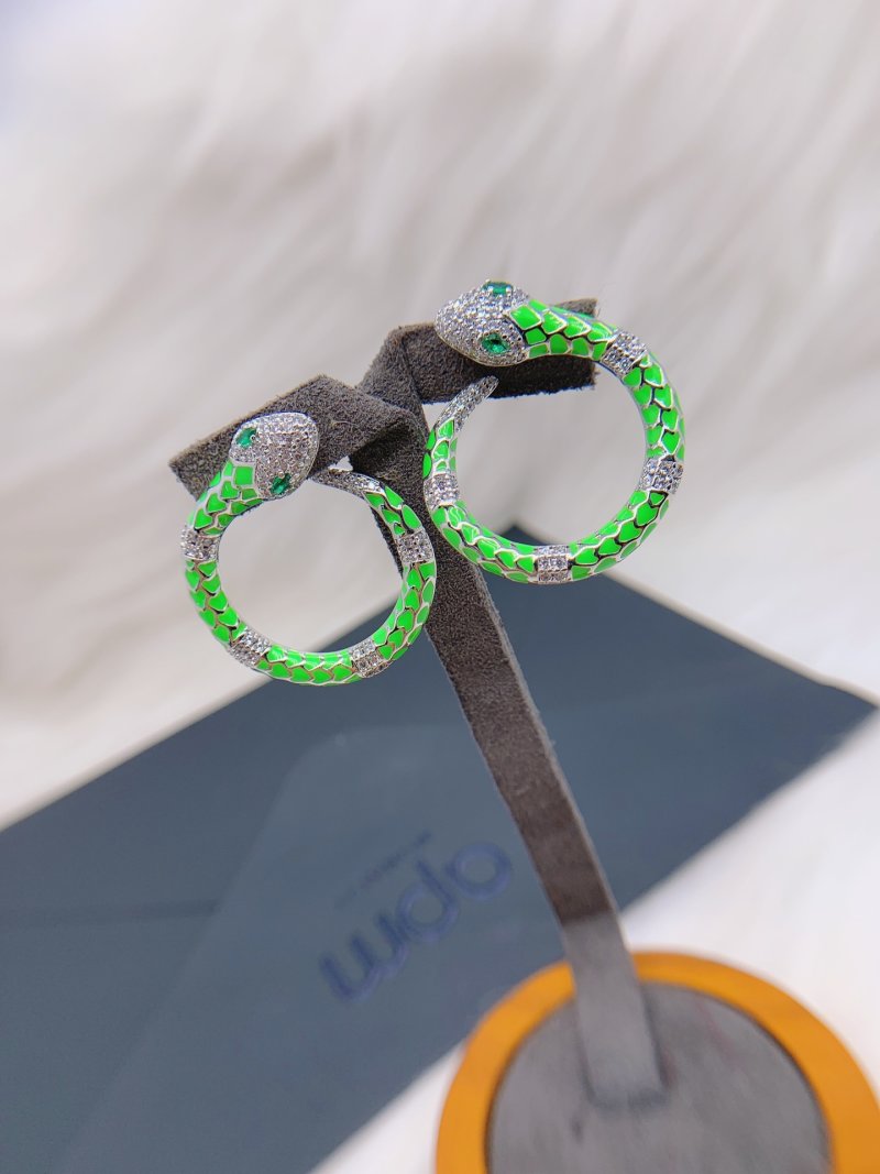 APM Monaco Neon Green Serpent Circle Earrings view