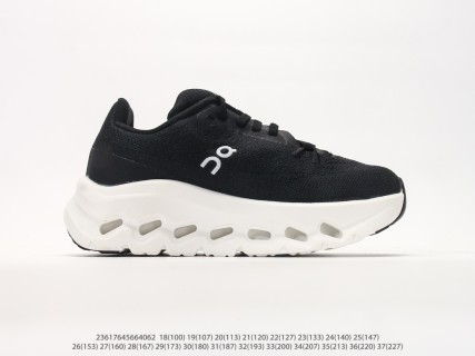 On Cloudtilt Black White Kids Running Shoe view 2