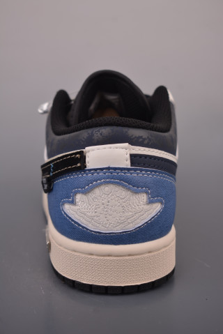 Air Jordan 1 Low Unicorn Shine Navy Cream Blue view 4