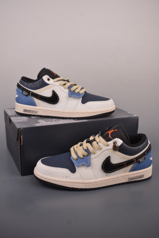 Air Jordan 1 Low Unicorn Shine Navy Cream Blue view 5