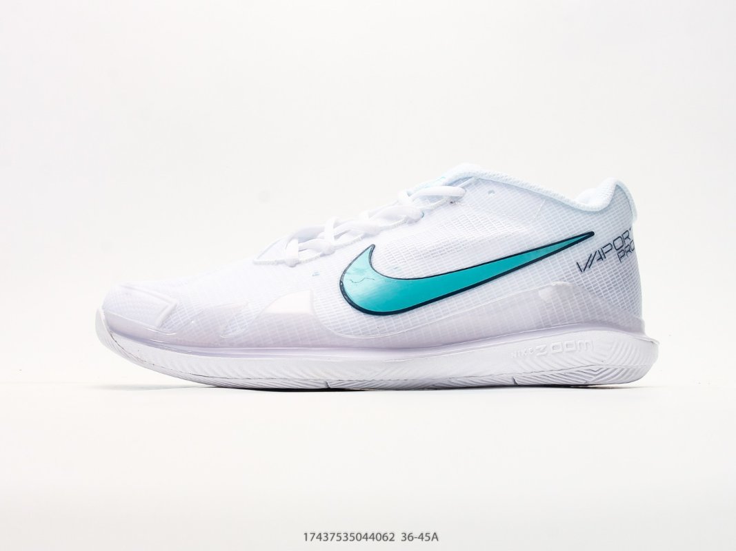Nike Zoom Vapor Pro HC White Teal Low Top Tennis Shoe