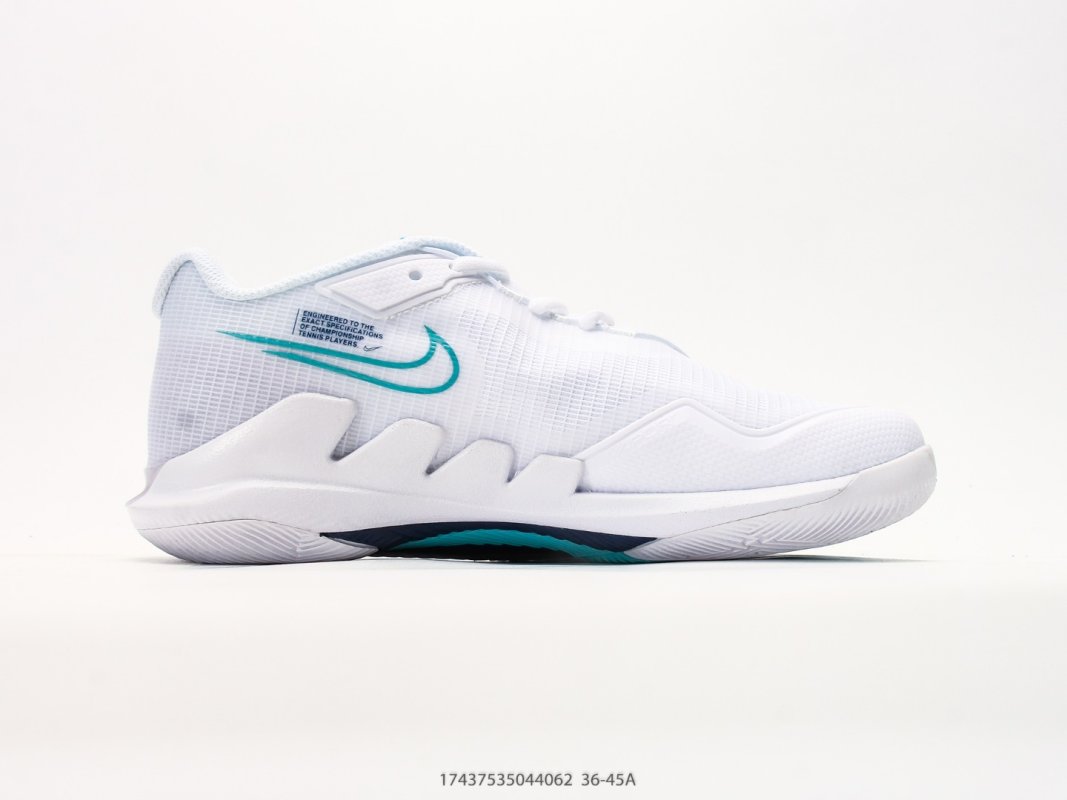 Nike Zoom Vapor Pro HC White Teal Low Top Tennis Shoe view