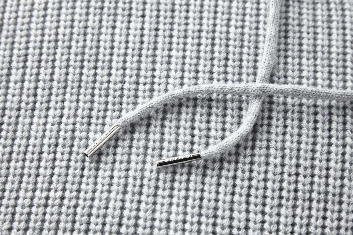 Celine Triomphe Embroidered Wool Hoodie Grey view