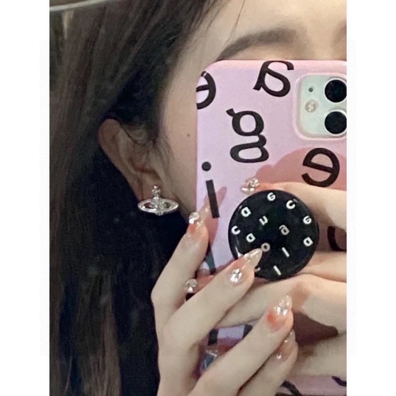 Vivienne Westwood Saturn Replica Earrings - Silver Crystal view