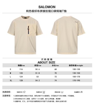 Salomon Utility Zip Pocket Ice-Sense Short Sleeve T-Shirt Beige view 10