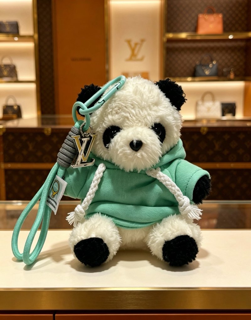 LV Anger Forest Plush Bear Keychain Charm - Mint Green view