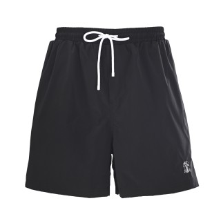 Brunello Cucinelli Logo Embroidered Beach Shorts Black view 1