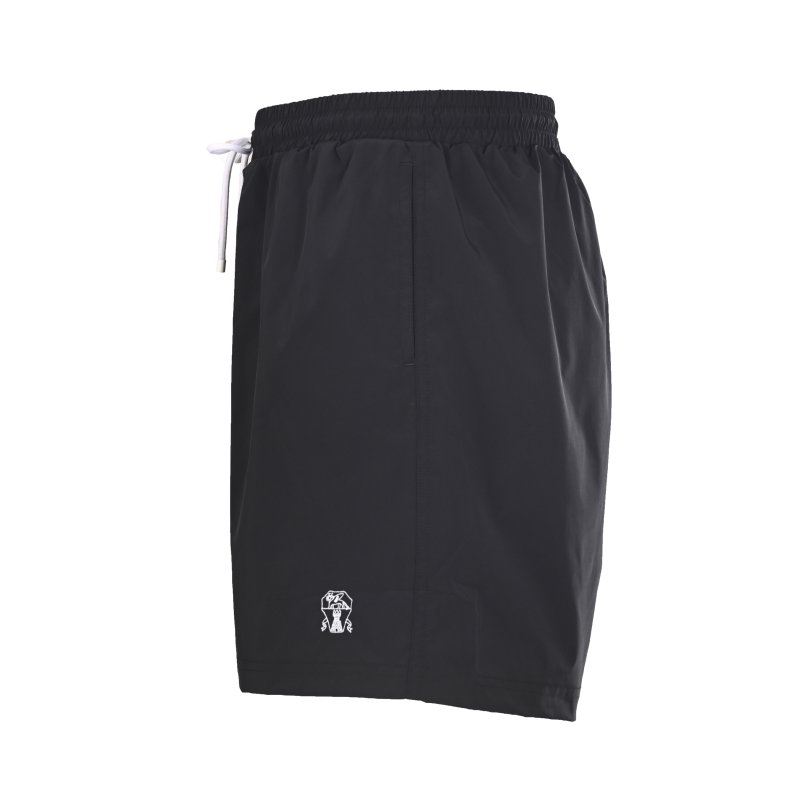Brunello Cucinelli Logo Embroidered Beach Shorts Black view