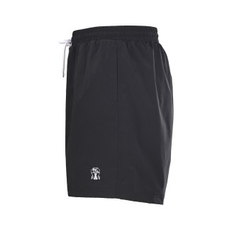 Brunello Cucinelli Logo Embroidered Beach Shorts Black view 2