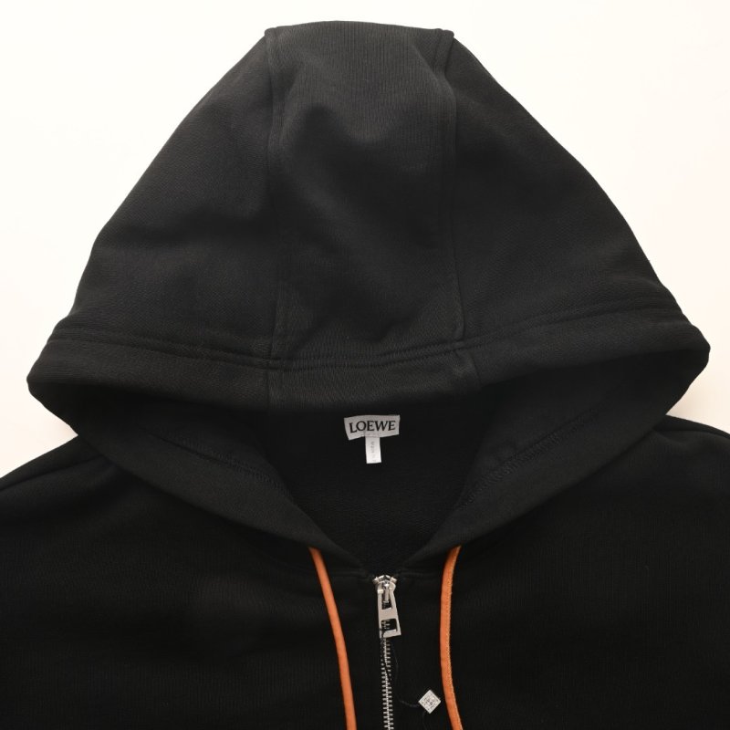 LOEWE Dual-Tone Embroidered Zip Hoodie Black view
