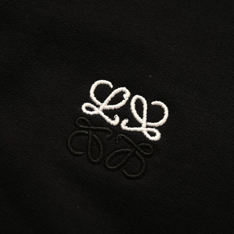 LOEWE Dual-Tone Embroidered Zip Hoodie Black view