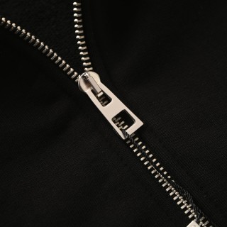 LOEWE Dual-Tone Embroidered Zip Hoodie Black view 6