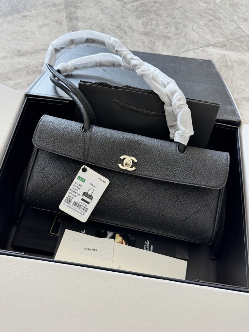 Chanel 26S Baguette Shoulder Bag Black Caviar Leather