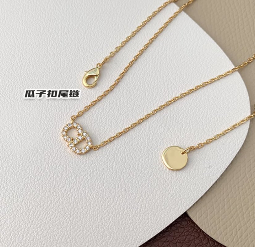 Dior Clair D Lune CD Letter Pendant Necklace Silver view