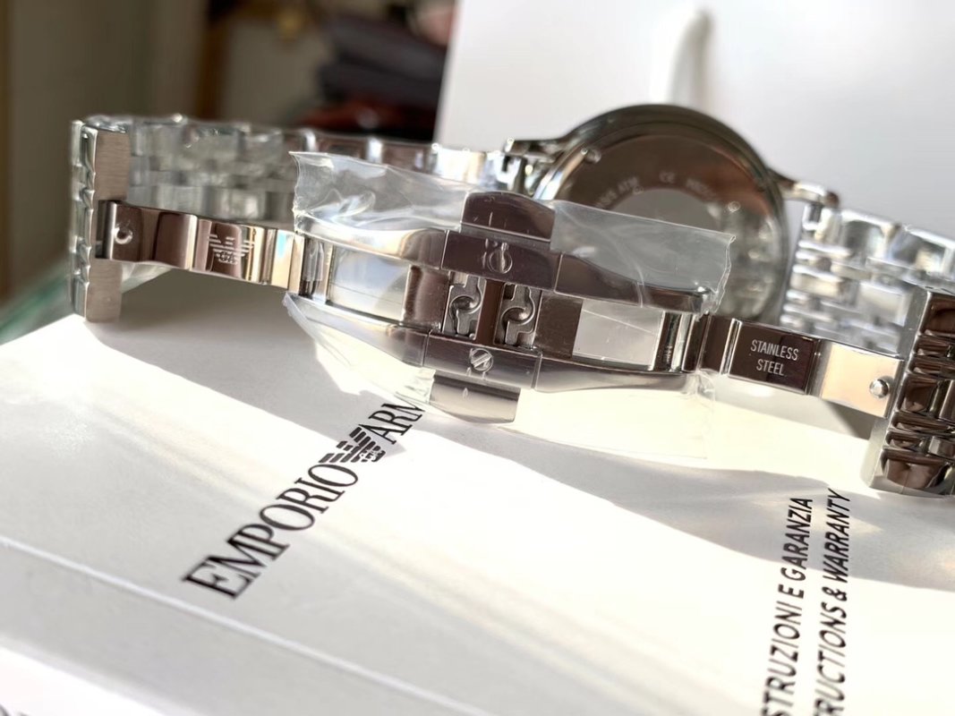Armani AR1648 Silver Steel Band Quartz Watch 43mm view