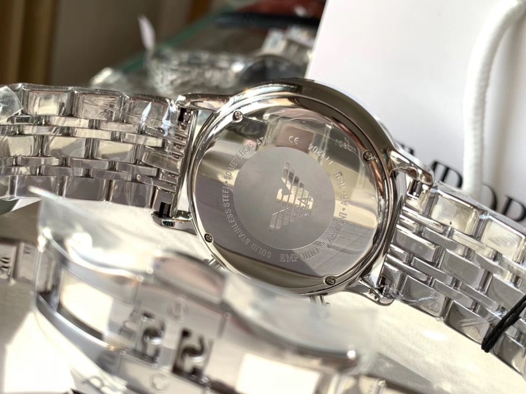 Armani AR1648 Silver Steel Band Quartz Watch 43mm view