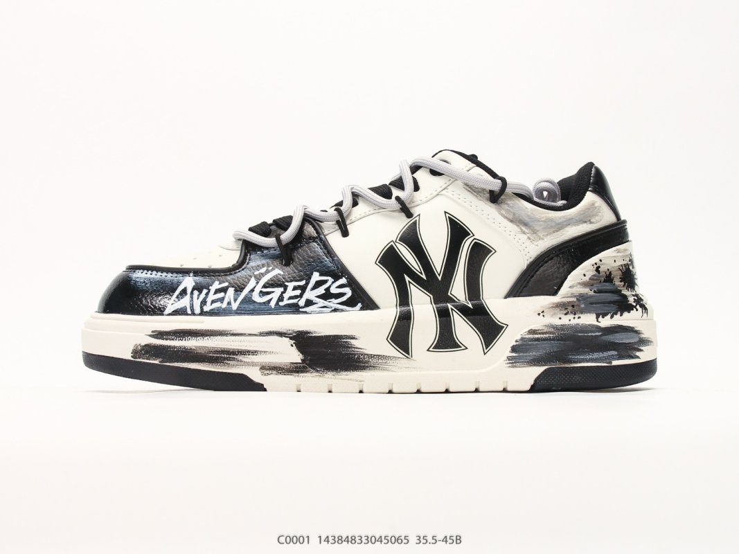 MLB Chunky Liner Basic Black White Leather Sneaker
