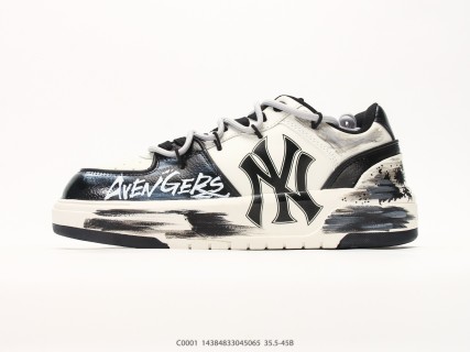 MLB Chunky Liner Basic Black White Leather Sneaker