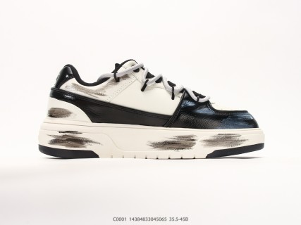 MLB Chunky Liner Basic Black White Leather Sneaker view 2