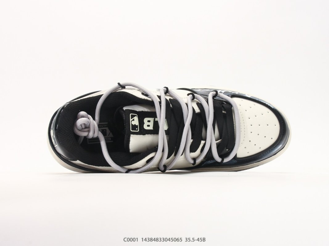 MLB Chunky Liner Basic Black White Leather Sneaker view
