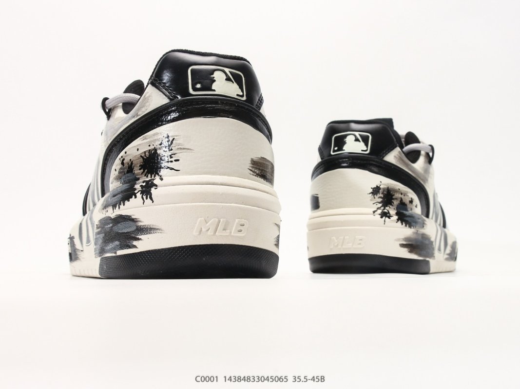MLB Chunky Liner Basic Black White Leather Sneaker view