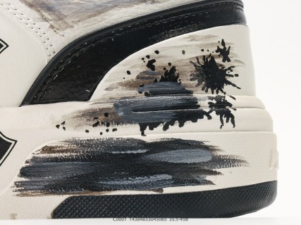 MLB Chunky Liner Basic Black White Leather Sneaker view 7