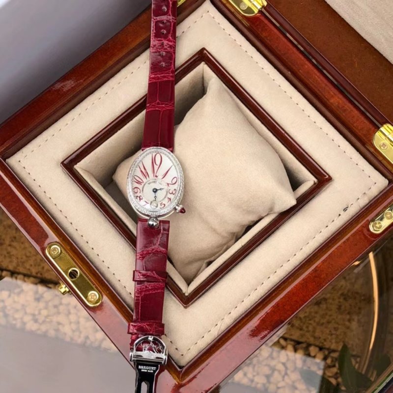 Cartier Ballon Bleu Wine Red Leather Watch Replica