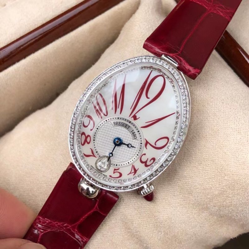 Cartier Ballon Bleu Wine Red Leather Watch Replica view