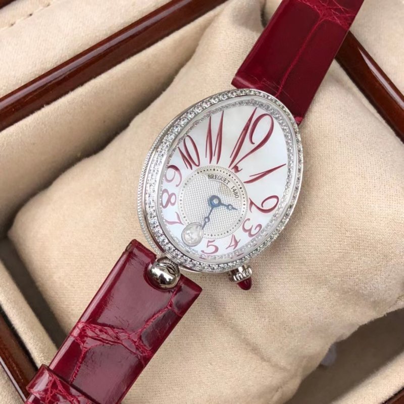 Cartier Ballon Bleu Wine Red Leather Watch Replica view
