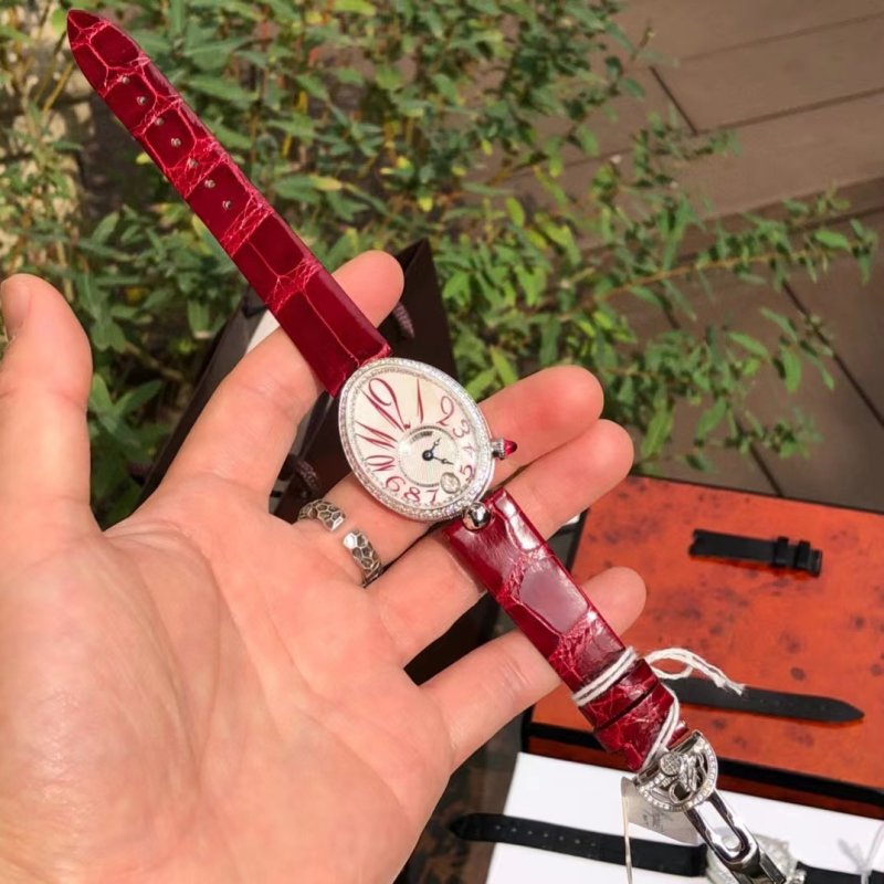 Cartier Ballon Bleu Wine Red Leather Watch Replica view
