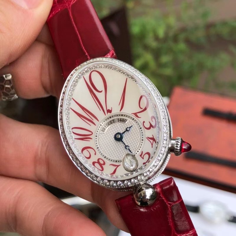 Cartier Ballon Bleu Wine Red Leather Watch Replica view