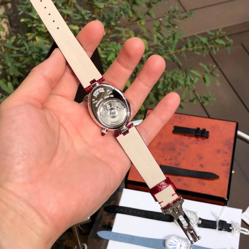 Cartier Ballon Bleu Wine Red Leather Watch Replica view