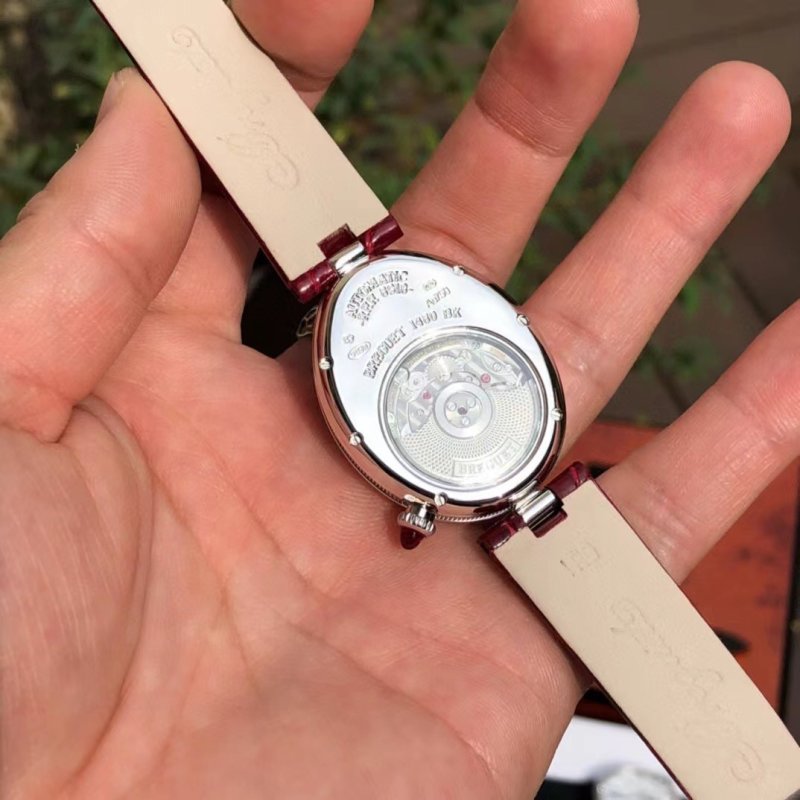 Cartier Ballon Bleu Wine Red Leather Watch Replica view