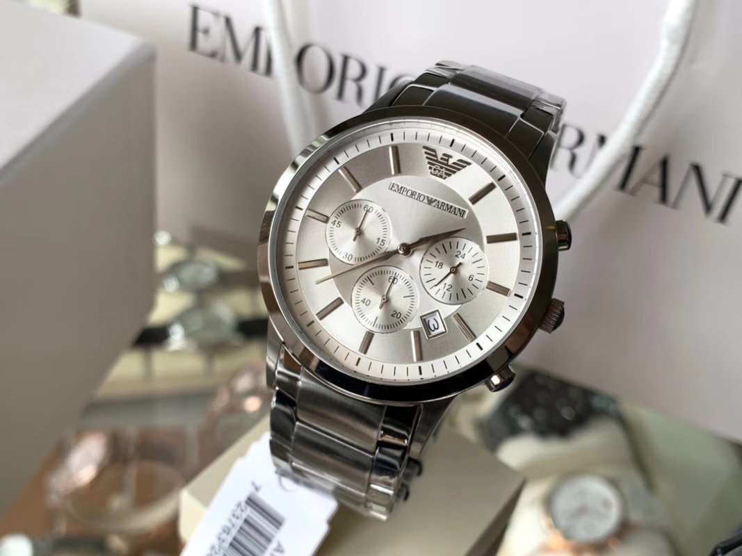 Armani AR2458 Chronograph Steel Watch Replica view