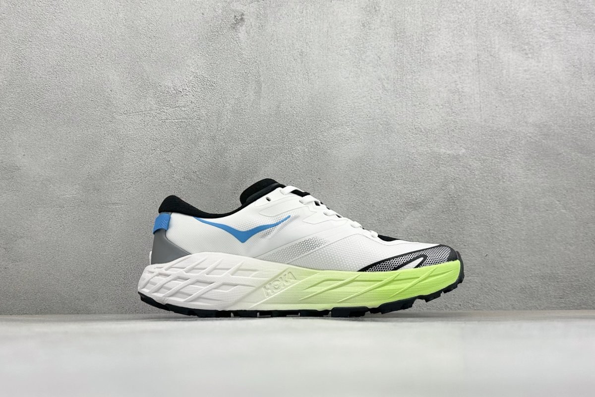 HOKA Speedgoat 7 Trail Running Shoe White Lime Blue view