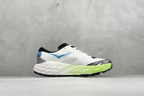 HOKA Speedgoat 7 Trail Running Shoe White Lime Blue view 2