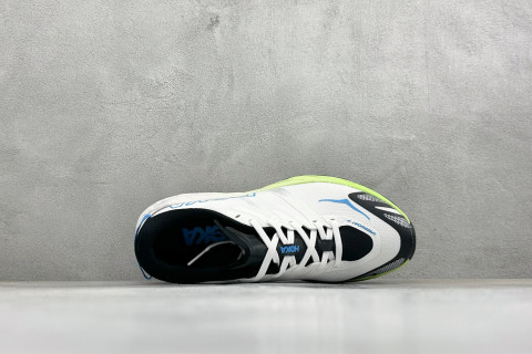 HOKA Speedgoat 7 Trail Running Shoe White Lime Blue view 3