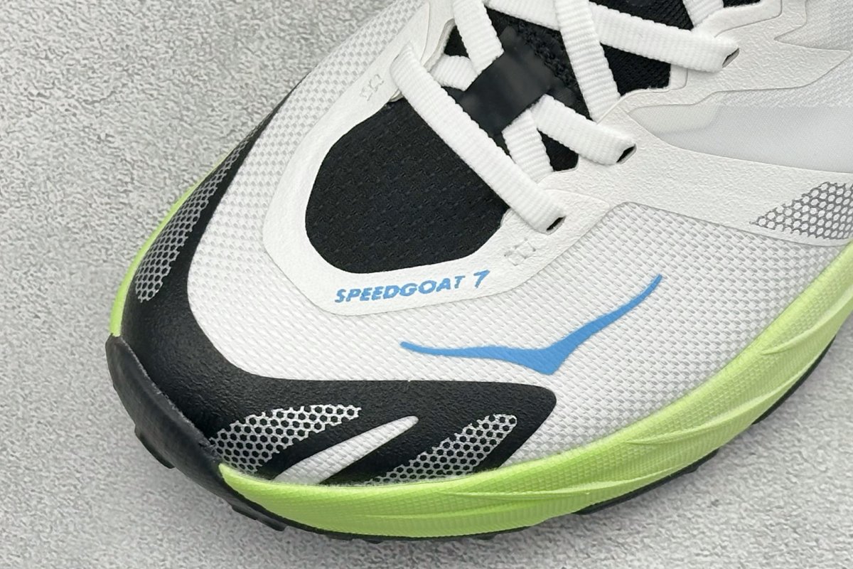 HOKA Speedgoat 7 Trail Running Shoe White Lime Blue view