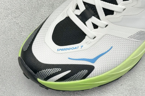 HOKA Speedgoat 7 Trail Running Shoe White Lime Blue view 7