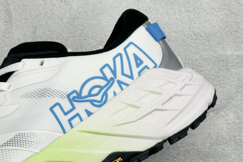 HOKA Speedgoat 7 Trail Running Shoe White Lime Blue view 9