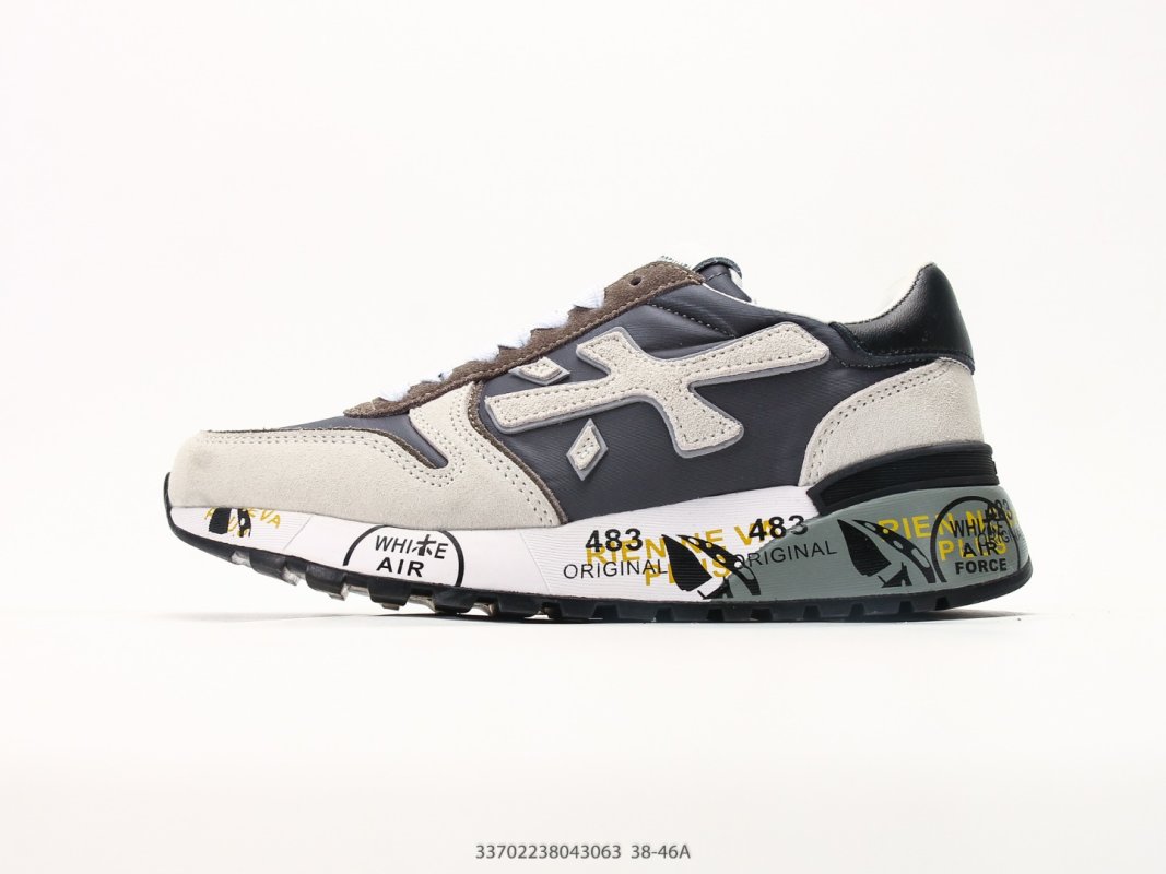 Premiata Mick 6696 Black Cream Leather Casual Sneaker
