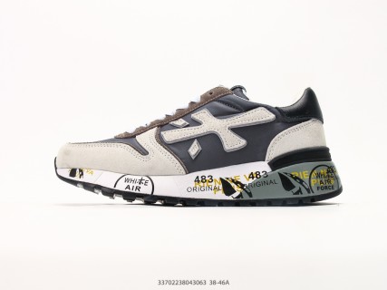 Premiata Mick 6696 Black Cream Leather Casual Sneaker