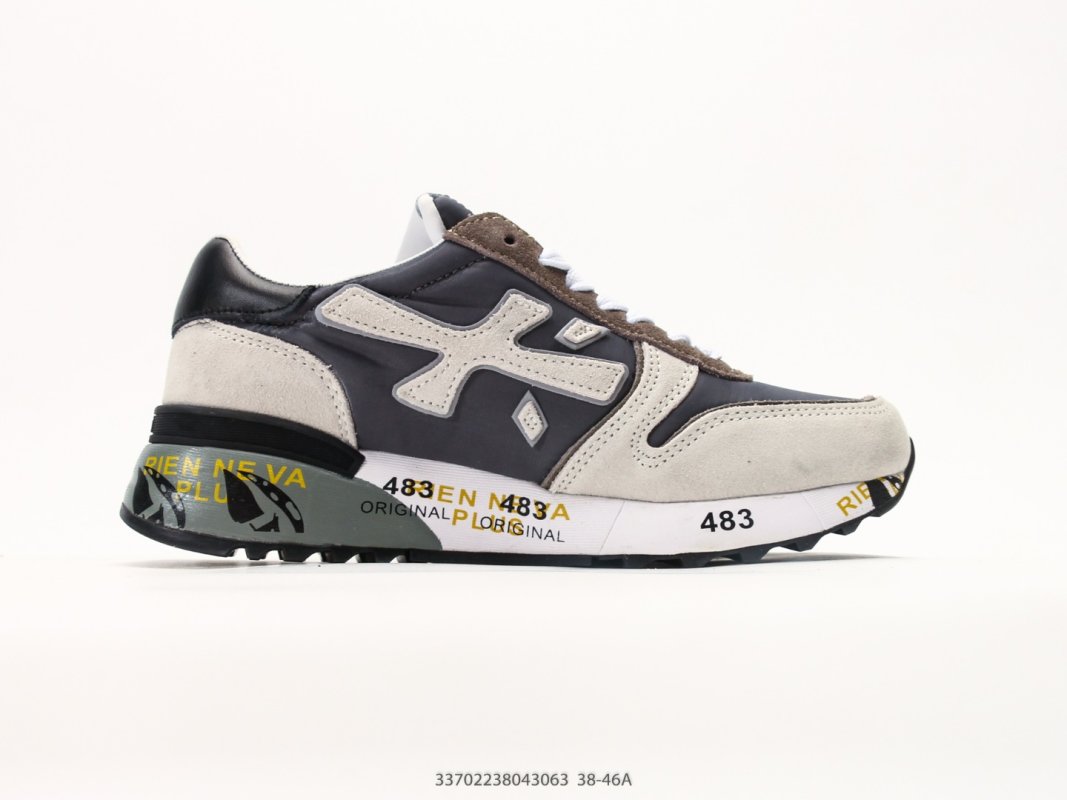 Premiata Mick 6696 Black Cream Leather Casual Sneaker view