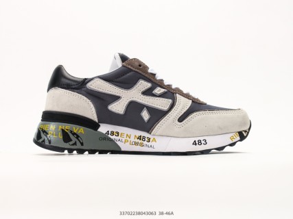 Premiata Mick 6696 Black Cream Leather Casual Sneaker view 2