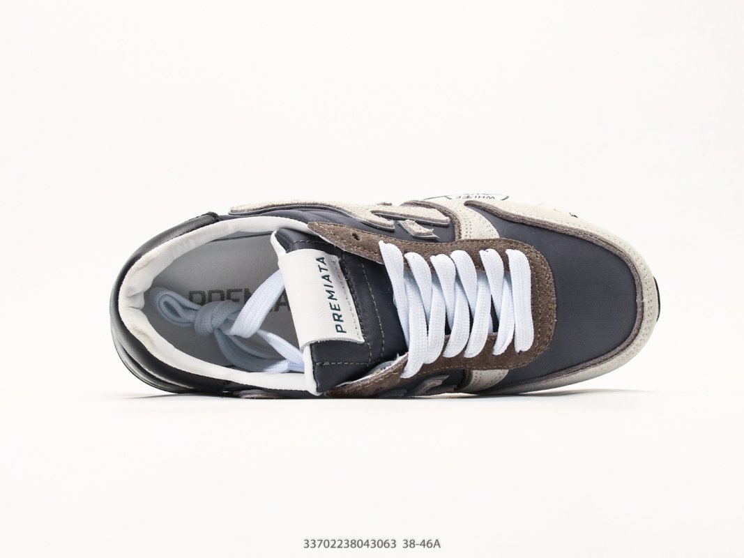 Premiata Mick 6696 Black Cream Leather Casual Sneaker view