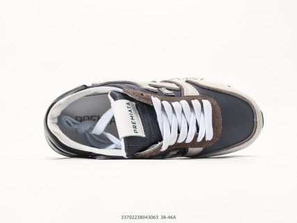 Premiata Mick 6696 Black Cream Leather Casual Sneaker view 3