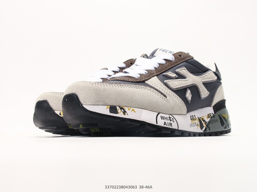 Premiata Mick 6696 Black Cream Leather Casual Sneaker view